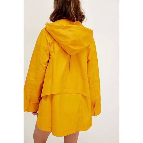 New Free People We The Free Seafarer Raincoat Jacket Waterproof in Yellow XS - Picture 10 of 12